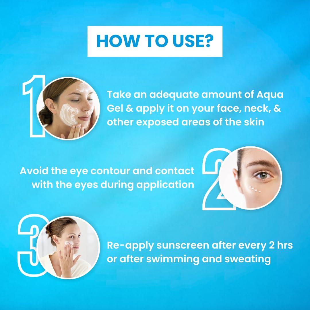 SPF 50+ Sunscreen Light Gel | Ultra-Light Aqua Gel | UV A/B & Blue Light Shield | Fades Pigmentation | Brighter Skin